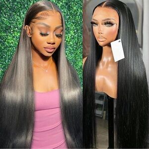 HUMAN HAIR 13x6 Straight HD Lace, Front Wig 180% Density, Baby Hair, Glueless